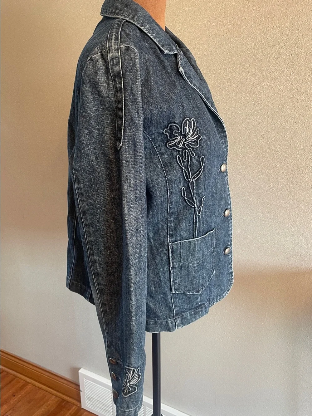 Vintage Christopher & Banks Dark Wash Denim Blazer Jacket